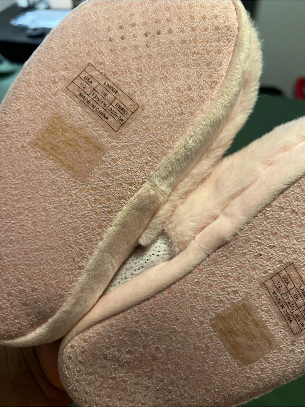 Pink Plush Unicorn Kids Slippers Size 1/2